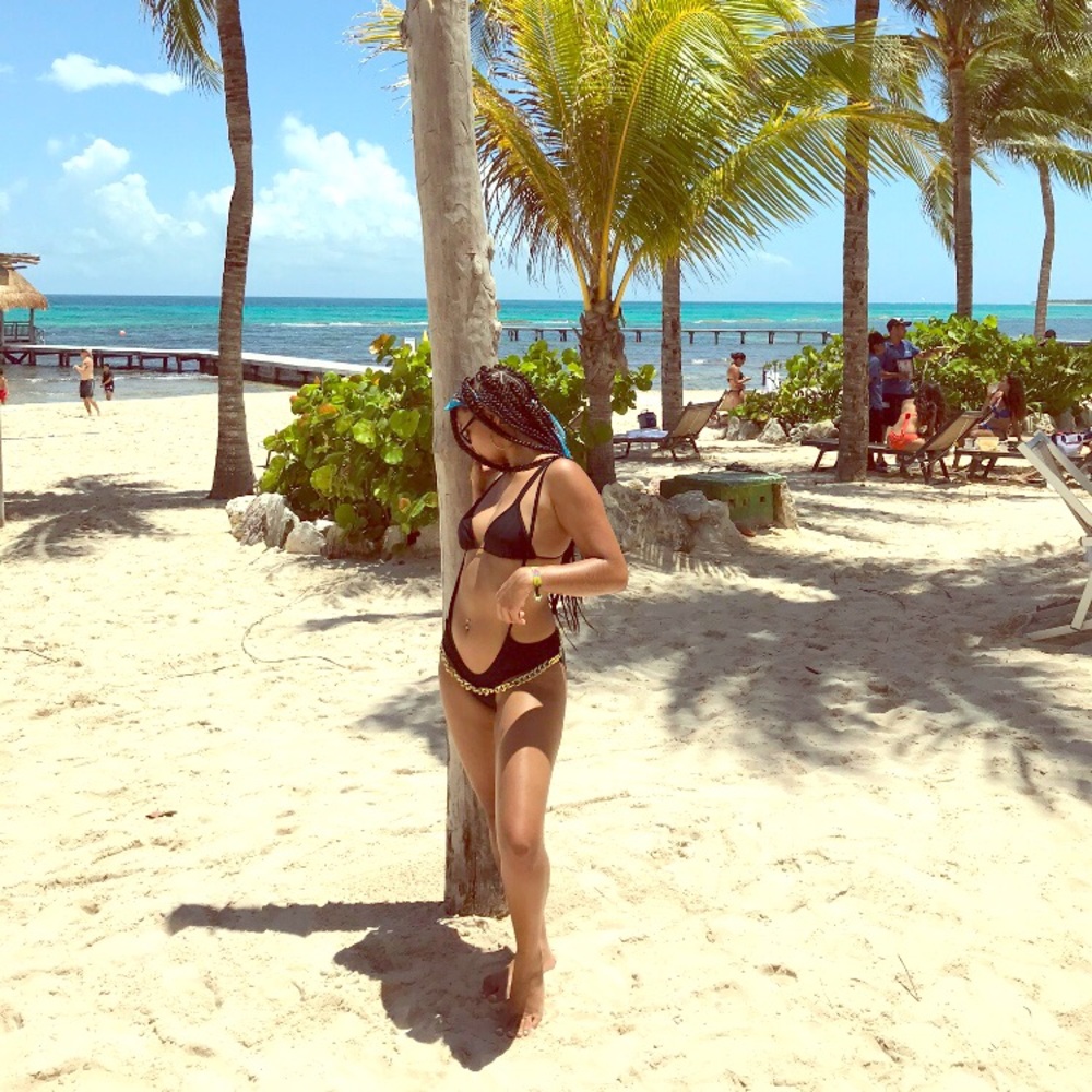 Black Two-Piece Suspenders Bathing Suit